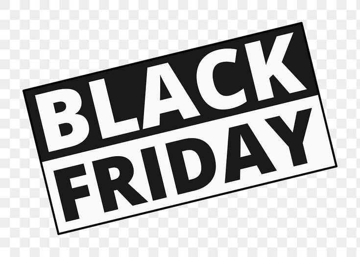 a black friday sign with the words black friday in white and black on transparent background