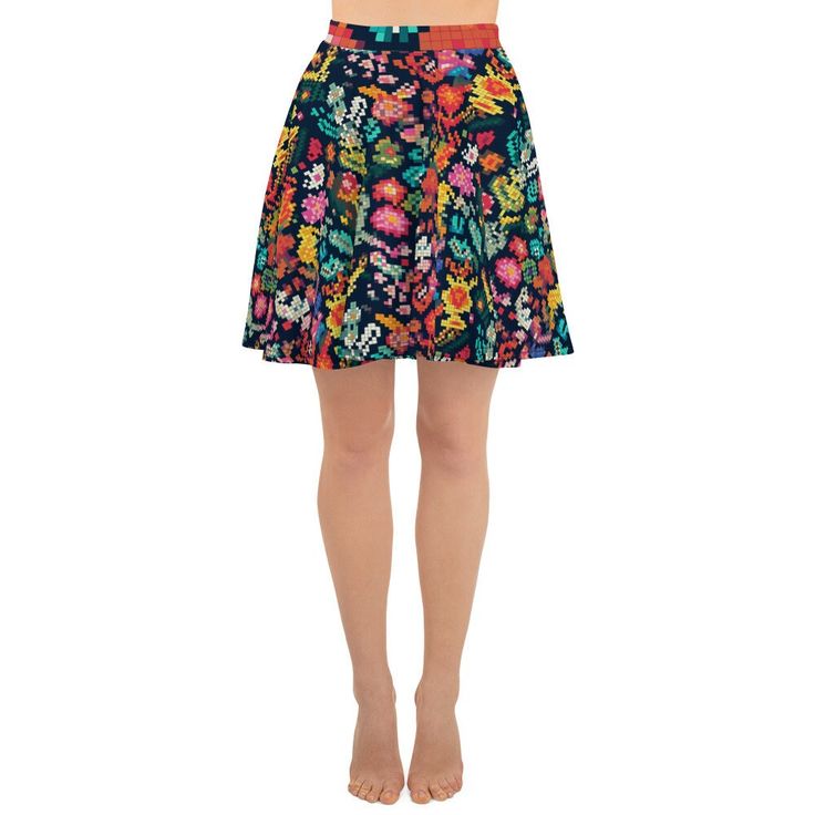 The soft fabric and flared cut of this skater skirt are just a few of the reasons why it's bound to become a favorite in your wardrobe. The flattering silhouette looks great on any body type, and thanks to the elastic waistband, you'll feel extra comfy. * 82% polyester, 18% spandex * Fabric weight: 6.78 oz/yd² (230 g/m²) (weight may vary by 5%) * Smooth fabric * Mid-thigh length * Elastic waistband * Overlock seams, coverstitch hemline * Blank product components in the US and Mexico sourced from China * Blank product components in the EU sourced from China and Lithuania Summer A-line Stretch Bottoms, Fitted Flared Swim Skirt For Spring, Summer A-line Skort, Casual A-line Tennis Skirt For Summer, Spring Lined Swim Skirt, Lined Swim Skirt For Spring, Spring Flared Swim Skirt With Lining, Spring Skirted Swim Skirt With Lining, Spring Flowy Lined Swim Skirt