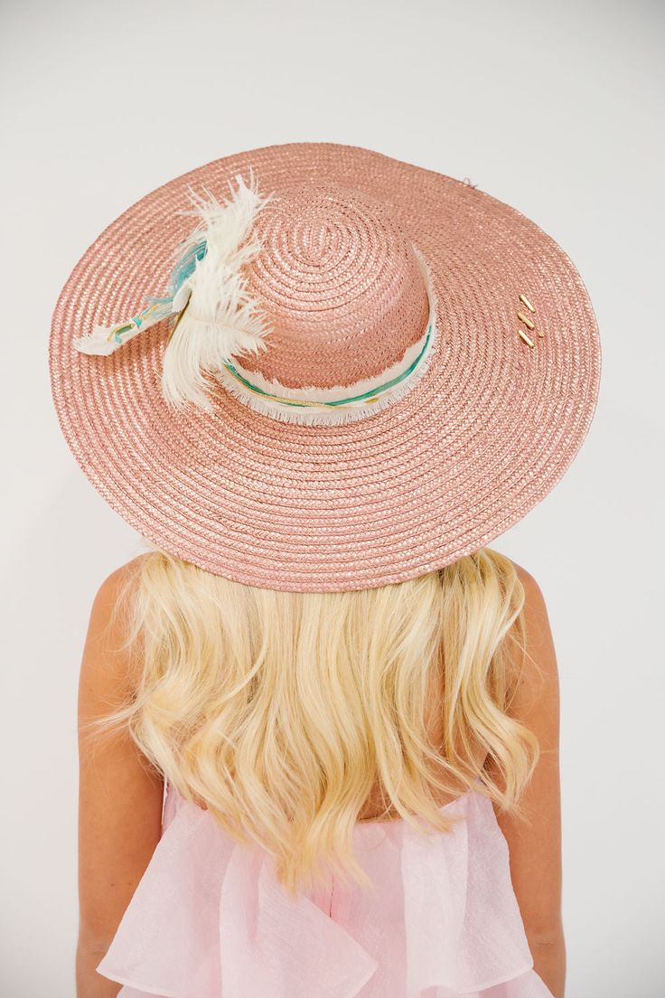 How fun is our new GARDEN PARTY SUN HAT. This floppy sun hat is one-of-a-kind is made for the girls who love a day in the sun, a garden party with your gals, or a derby party! This is a made-to-order item. All customized orders are currently shipping within 7 business days. To receive items quicker, expedited shipping is available at checkout. Pink Summer Sun Hat For Kentucky Derby, Pink Straw Hat For Beach And Kentucky Derby, Pink Straw Hat For Kentucky Derby Beach Outing, Pink Straw Hat For Kentucky Derby And Beach, Pink Wide Brim Boater Hat For Vacation, Pink Short Brim Straw Hat For Beach Season, Pink Fedora Straw Hat For Summer, Pink Flat Brim Boater Hat For Beach, Chic Pink Wide Brim Straw Hat