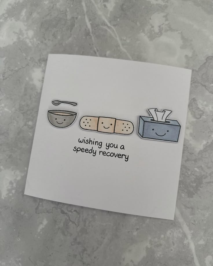 a card that says wishing you a speedy recovery