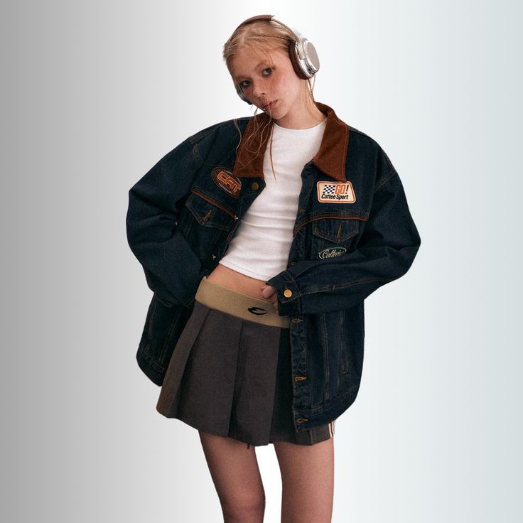 This biker jacket is a timeless piece that combines retro vibes with a modern twist. Made from premium washed denim, it exudes an effortless coolness and pairs perfectly with any outfit. The perfect choice for those who want to add a touch of luxury to their wardrobe. Features: -100% Polyester -Ribbed Cuffs And Hems -Baseball Collar -Dropped Shoulder -Regular fit -Unisex style Urban Denim Vest For Winter Streetwear, Urban Winter Denim Vest For Streetwear, Casual Denim Biker Jacket For Fall, Casual Biker Jacket For Streetwear, Retro Washed Denim Blue Outerwear, Winter Streetwear Distressed Denim Vest, Edgy Medium Wash Denim Jacket With Pockets, Denim Blue Vest For Winter Streetwear, Casual Fall Cotton Biker Jacket