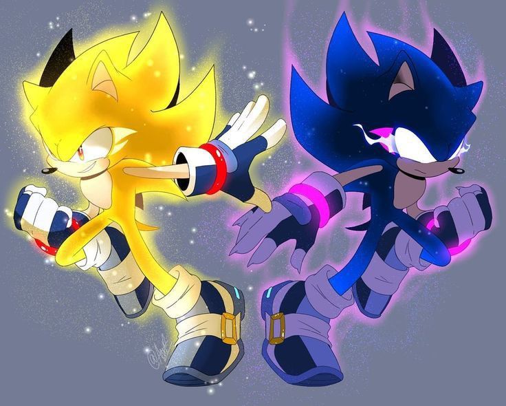 two sonic and tails are running in the air