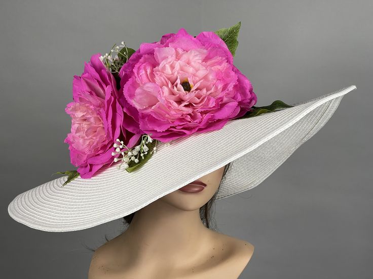 "One size hat.(20\"-22.5\") Adjustable inner band Wired brim. Brim is approx. 6\" Please visit my other shop https://www.etsy.com/shop/BridalWorldAccessory Thank you very much for shopping at my shop Have a great day." White Top Hat For Kentucky Derby Country Events, White Top Hat For Kentucky Derby, White Hats For Kentucky Derby And Country Events, White Hat For Kentucky Derby, Elegant Brimmed Boater Hat For Country Events, White Sun Hat For Kentucky Derby Country Events, White Fedora Straw Hat For Wedding, Elegant Adjustable Boater Hat For Country Events, Elegant Flat Brim Sun Hat For Country Events