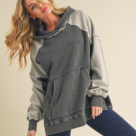 Relaxed and cozy, Deb hoodie features a washed look for a lived-in feel, complete with a kangaroo pockets, side slits for laid-back comfort. Care Instructions: Hand wash Fabric: 100% Cotton Washed Hoodie, Poncho Jacket, Graphic Tee Dress, Top Graphic Tees, Zipper Detail, Tee Dress, Upcycle Clothes, Boho Clothing, Hoodie Top