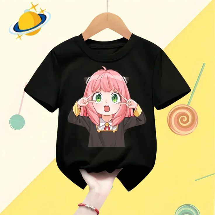 New Spy X Family Boys Girls Kids T-shirt Children's Clothing Kawaii Cartoon Anime Print Anya Clothing Kawaii, Kawaii Cartoon, Spy X Family, Casual Top, Casual Tops, Childrens Clothes, Kids Tshirts, Harajuku, Boy Or Girl