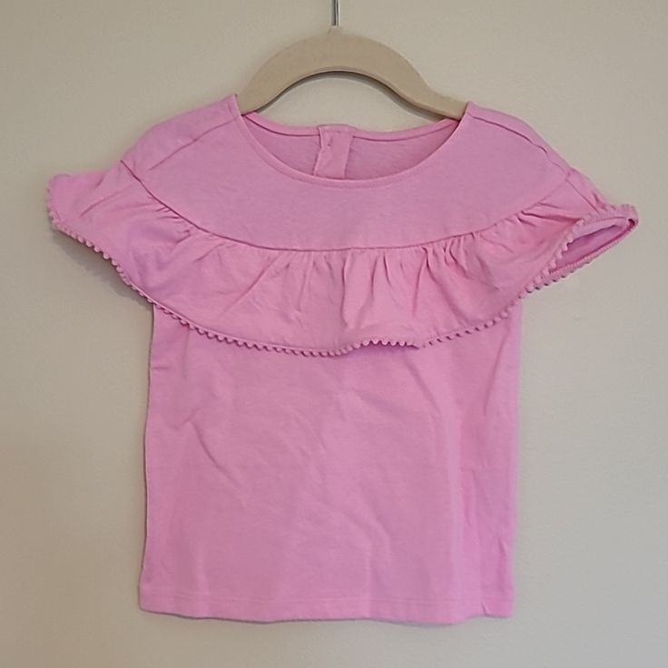 Janie And Jack Pink Top *Size 2t *Brand New With Tags *Smoke/Pet Free Home *Fast Shipping!!! Playful Pink Tops For Babies, Cute Ruffled Solid Color Tops, Cute Solid Color Tops With Ruffles, Cute Solid Tops With Ruffles, Playful Short Sleeve Top, Cute Short Sleeve Tops For Playdate, Playful Pink Ruffled Tops, Spring Crew Neck Tops For Playtime, Crew Neck Tops For Playtime In Spring