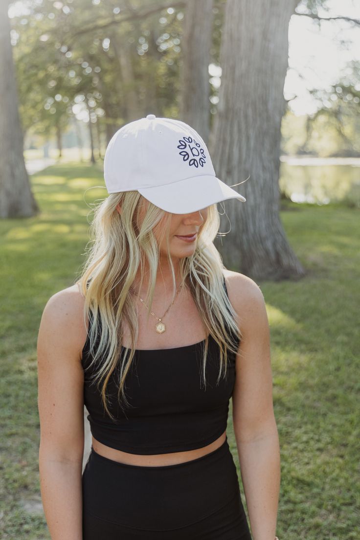 This Baseball Cap is the perfect accessory for any sports fan or casual wearer. Made with a sleek white design and featuring the "Babe logo" embroidered on top, this cap adds a touch of style to any outfit. The adjustable strap ensures a comfortable fit for all head sizes. Stand out with this must-have cap. White Snapback Hat With Curved Bill For Baseball Season, White 5-panel Baseball Cap For Baseball Season, White Adjustable Trucker Hat With Curved Visor, White Adjustable Fitted Hat With Embroidered Logo, White Baseball Cap With Embroidered Logo, Adjustable Fit, Adjustable White Baseball Cap With Embroidered Logo, White Adjustable Baseball Cap With Embroidered Logo, White Sporty Snapback Hat With Curved Bill, White Cotton Snapback Hat For Sports Events