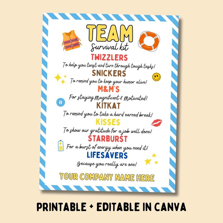 a printable poster with the words team and other things to do in this game