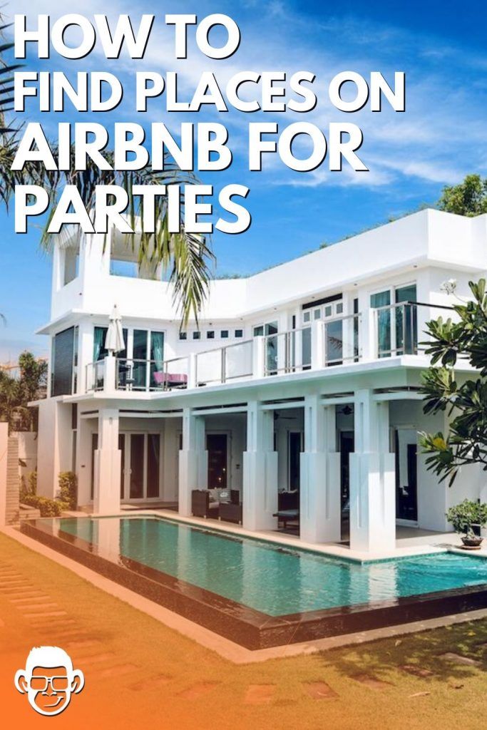 a large white house with the words how to find places on airbn for parties