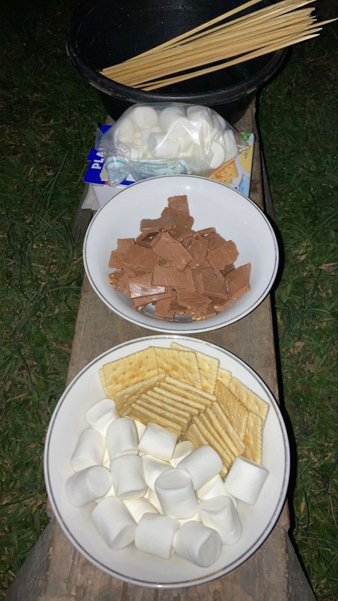 s’mores campfire snack, summer aesthetic, bonfire, camping, smores, tent, night, vibes, marshmallows, snack, treats, aesthetic Camping Bonfire Aesthetic, Fire Pit Marshmallows, Sweet 16 Camping Party, Backyard Camping Aesthetic, S’mores Night, S’mores Aesthetic, Campfire Party Ideas, Smores Aesthetics, Beach Camping Aesthetic