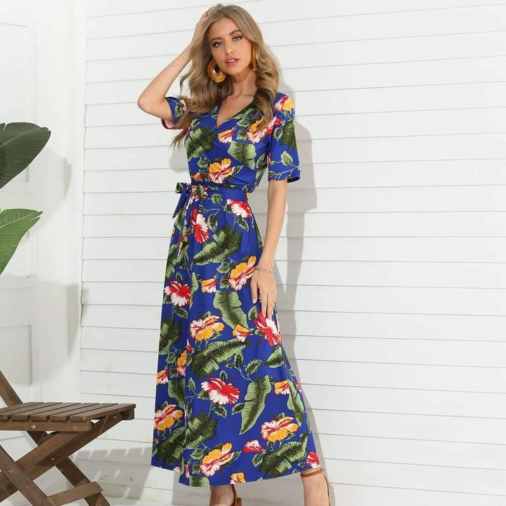 DESCRIPTION SKU: TO1000C2989 Brand Name: Toadds Material: polyester Thickness: Regular Sleeve length: Short sleeve Collar&neckline: V neck Package Included: dress/1 Season: Spring.Summer SIZE CHART(cm) SIZE s m l Shoulder 38 39 40 Bust 96 100 104 Waist 76 80 84 Sleeve length 28 29 30 Length 138 139 140 All dimensions are measured manually with a deviation of 1 to 3cm. Stylish Maxi Dress, Shift Dress Casual, Vintage Maxi Dress, Chiffon Long Sleeve, Summer Fashion Trends, Chiffon Maxi Dress, Printed Shift Dress, Women Maxi, Lace Maxi