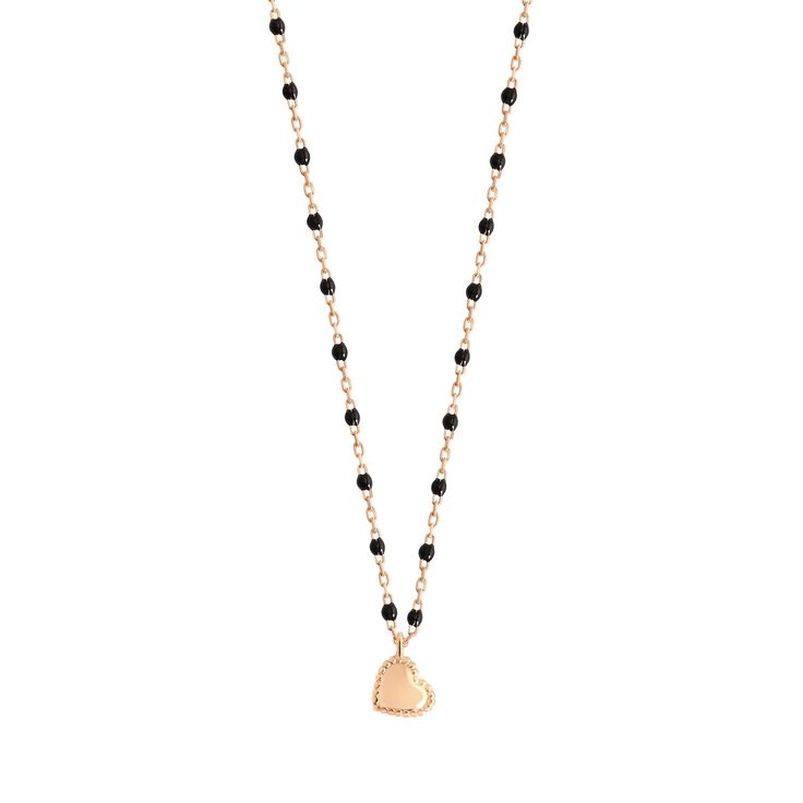 Gigi Clozeau - Lucky Heart Mini Gigi Black necklace, Rose Gold, 15.7 Love Is Everything, Necklace Rose Gold, Necklace Rose, Black Necklace, Close Your Eyes, Rose Gold Necklace, Lucky Charm, My Dream, Black Pearl