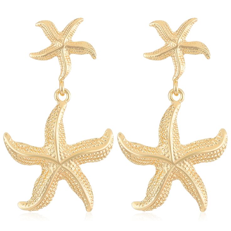 PRICES MAY VARY. 🌟BEST WISH - The starfish symbolizes the sea and represents the waiting that never gives up.Besides,it symbolizes faith, adamancy, happiness and forever love. Go to the beach with the fashionable starfish stud earrings to embrace the warm sunshine and peaceful ocean. 🌟SAFETY MATERIAL - These Starfish Stud Earrings are well craft .they are delicate and environmentally friendly, and it features a metal plating and an electrocoating for a more lustrous appearance,These Starfish e Gold Dangle Earrings For Beach Season, Gold Earrings For Beach Season, Gold Starfish Earrings For Beach, Star-shaped Earrings For Beach With Pierced Ears, Nickel-free Starfish Earrings Ocean-inspired, Star-shaped Earrings For The Beach, Ocean-inspired Star Earrings For The Beach, Ocean-inspired Star Earrings For Beach, Star-shaped Ocean-inspired Earrings For Beach