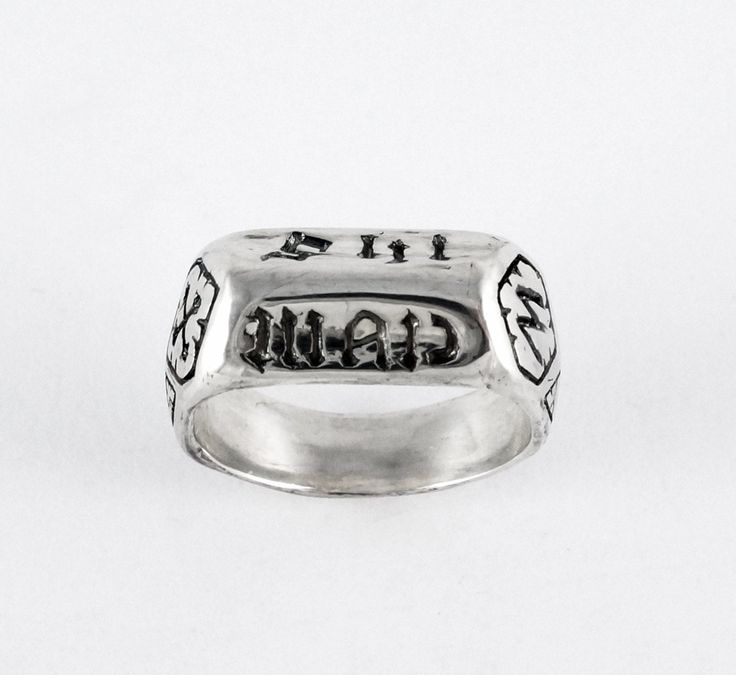 I am honored to offer this hand carved Replica of the famous Joan of Arc Devotional Ring with divine form and engravings. A beautiful first communion ring, statement ring, or special family heirloom. I studied the original Joan of Arc ring and replicated the engravings exactly. A true work of art. Available in sterling silver, yellow, white or rose gold. You can also purchase with a handmade wood Fleur De Lis Ring box with the silver fabric, engraving "I Was Born To Do This" on the inside. My ve Catholic Confirmation Gifts, Music Note Ring, Medieval Ring, Catholic Confirmation, Saint Joan Of Arc, Medieval Rings, Queen Rings, St Joan, Beautiful Wedding Rings