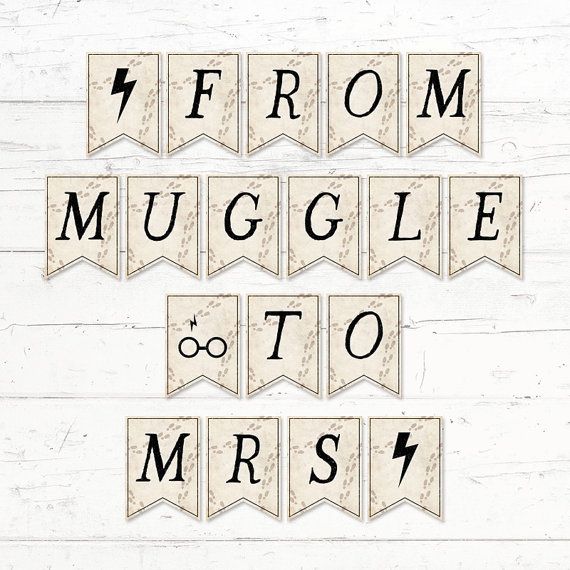 harry potter banner with the words from muggle to mrs