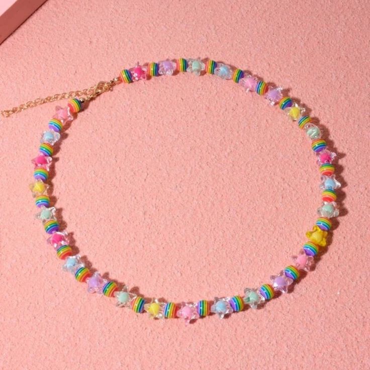 This Unique Piece Is A Wonderful Addition To Your Wardrobe And Your Style; Sure To Get Lots Of Compliments! Gshmhx0010007jv Casual Yellow Beaded Necklaces With Round Beads, Multicolor Star-shaped Adjustable Necklace, Casual Multicolor Star-shaped Jewelry, Multicolor Beaded Star Necklaces, Multicolor Star-shaped Beaded Necklace, Multicolor Beaded Star Necklace, Multicolor Beaded Star-shaped Necklace, Cute Multicolor Beaded Necklaces For Parties, Trendy Multicolor Star Necklace