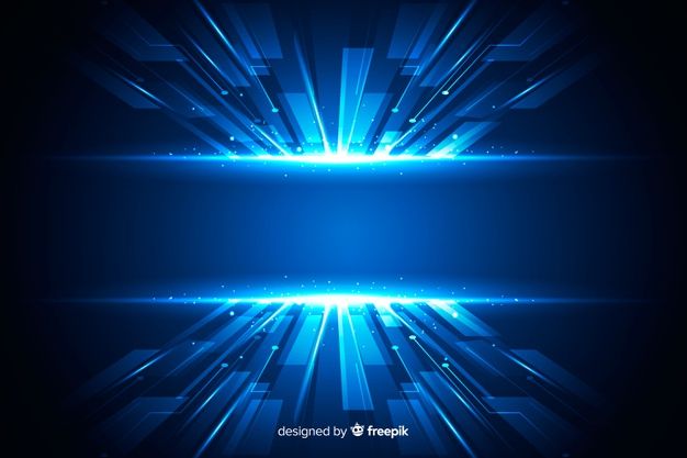 an abstract blue background with bright lights