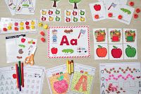 an assortment of children's arts and crafts laid out on a table