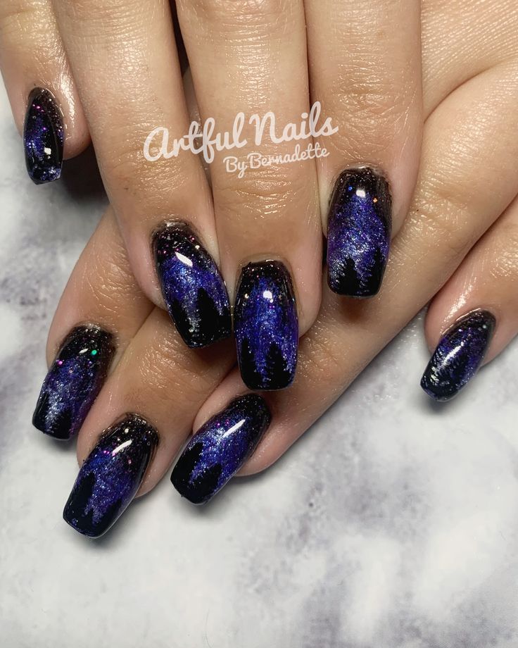 Night Sky Nails, Star Clown, Cloud Nails, Night Clouds, Sky Nails, Light Elegance, Prom 2024, Wedding Nail, Blue Night