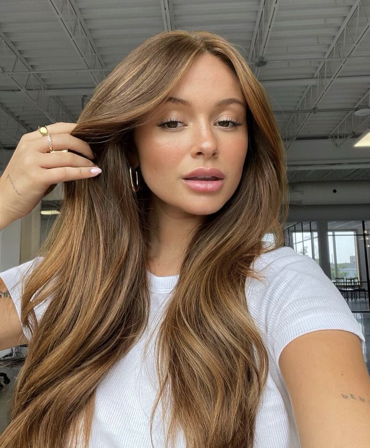 Light Brown Hair Full Color, Light Brown Ginger Hair, Light Caramel Balayage, Light Ginger Brown Hair, Future Hairstyles, Darker Hair, Rambut Brunette, Golden Brown Hair, Honey Brown Hair