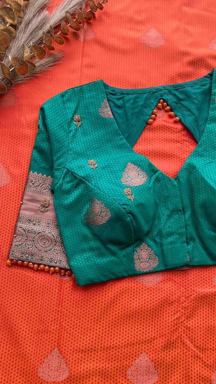 Product Descriptions: Green and blue silk saree is having copper zari motifs all over the saree and green rich copper zari floral motif worked pallu. Saree comes with green silk hand work blouse having highlighted works for front & sleeves as shown Blue Silk Saree, Hand Work Blouse, Dress Flats, Affordable Luxury, Work Blouse, Green Silk, Ethiopia, Brunei, Silk Sarees