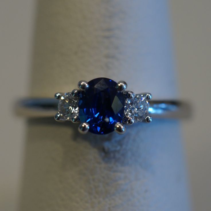 Nwt Platinum .60 Carat, 5 X 4mm Oval Genuine Blue Sapphire And Round Brilliant Diamond Ring. 1/5 Carat Total Diamond Weight. Ring Is A Size 6. Blue Sapphire Diamond Ring, Blue Sapphire Diamond, Sapphire Diamond Ring, Brilliant Diamond, Sapphire Diamond, Womens Jewelry Rings, Round Brilliant, Blue Sapphire, Diamond Ring