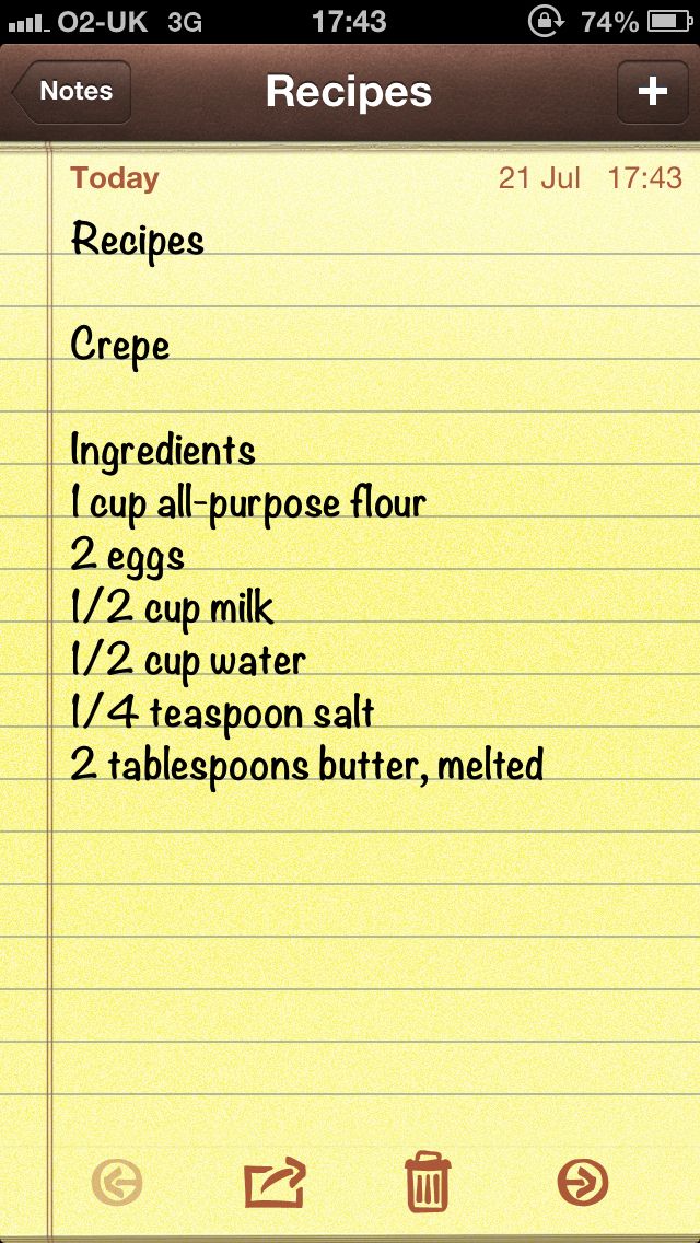 the recipe list is displayed on an iphone