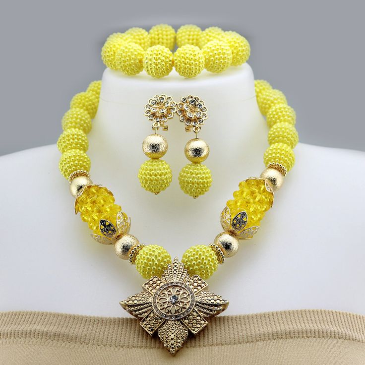 This is for high quality  handmade African Beads Jewelry, it takes 5-7 days for the production White Beaded Jewelry For Anniversary, Yellow Crystal Necklace For Weddings, Crystal Pendant Costume Jewelry, Traditional Beaded Jewelry For Anniversary, White Pearl Jewelry For Marriage, White Crystal Jewelry For Marriage, Wedding Costume Jewelry Pendant, Elegant Yellow Crystal Necklace, Gold Pendant Beaded Necklaces For Wedding