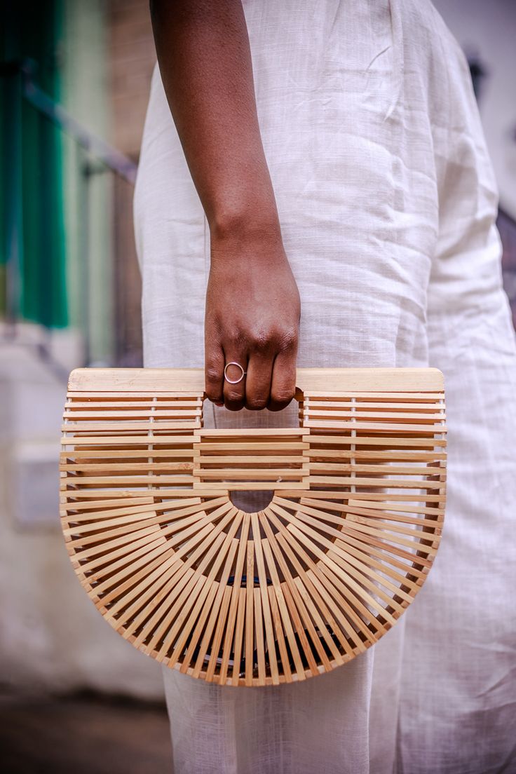 Rattan Purse Outfit, Rattan Bag Outfit, Washington Dc Style, White Linen Jumpsuit, Rattan Purse, Straw Accessories, Bamboo Bags, Dc Style, Rattan Bags