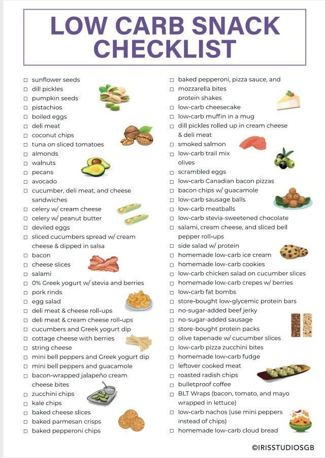 the low carb snack checklist