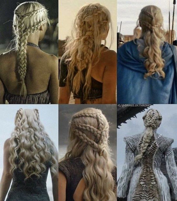 Khaleesi Braids, Daenerys Targaryen Hair, Daenerys Hair, Targaryen Hair, Khaleesi Hair, Hair Evolution, Different Braids, Viking Hair, Hidden Messages