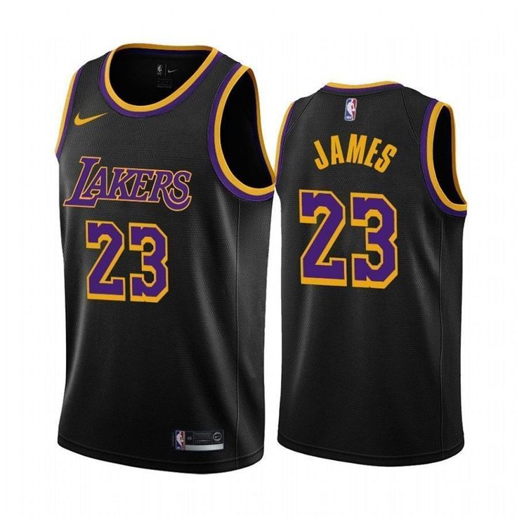 the los lakers jersey is shown in black