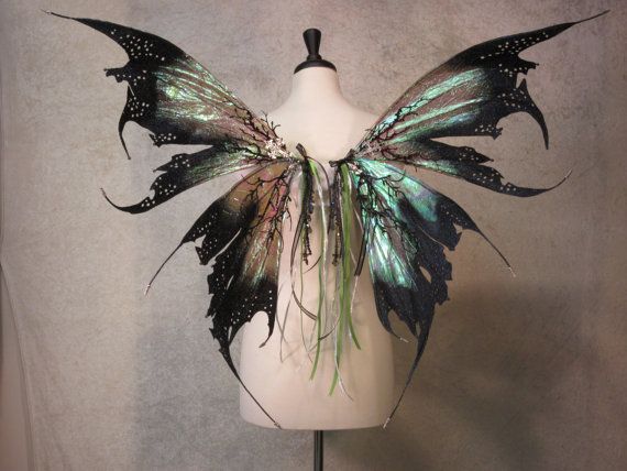 Ready to Ship  Adult Iridescent Dark Fairy by LadyOfTheOneRing Dark Ethereal Aesthetic, Dark Fairy Costume, Dark Ethereal, Absinthe Fairy, Faerie Costume, Godmother Dress, Diy Fairy Wings, Pixie Wings, Halloween 23