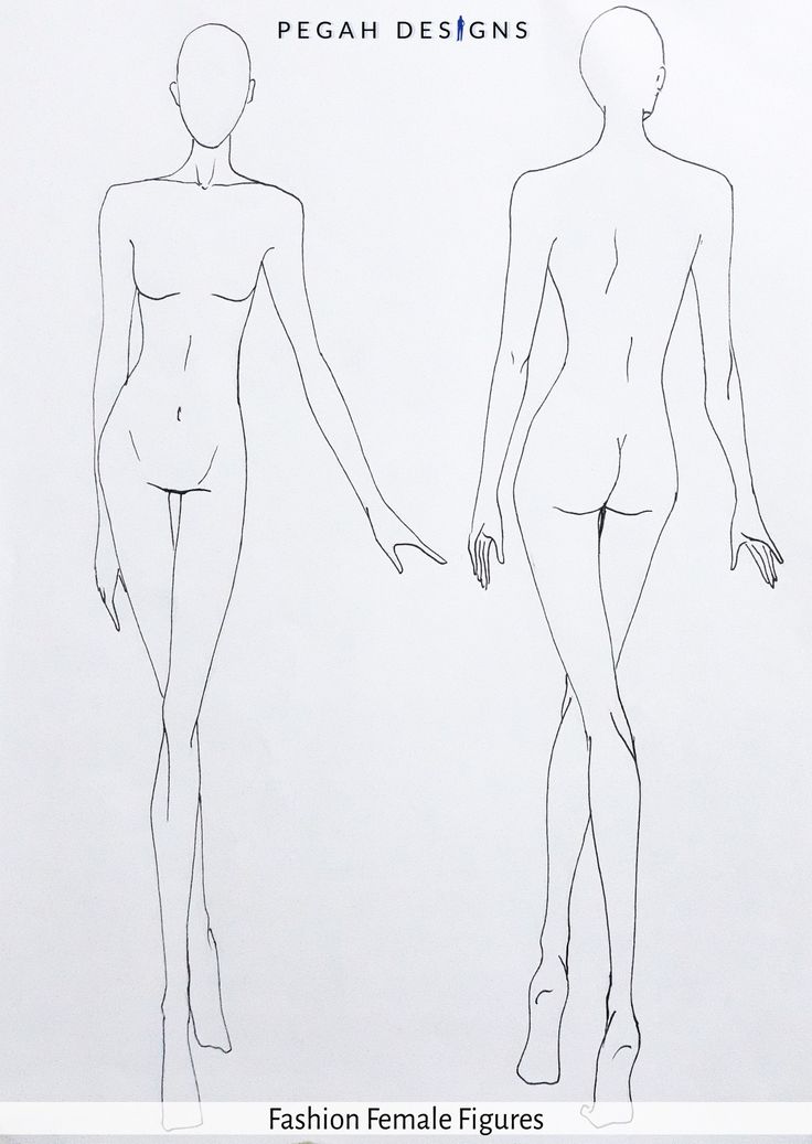 a drawing of a woman's body and legs with the words fashion female figures