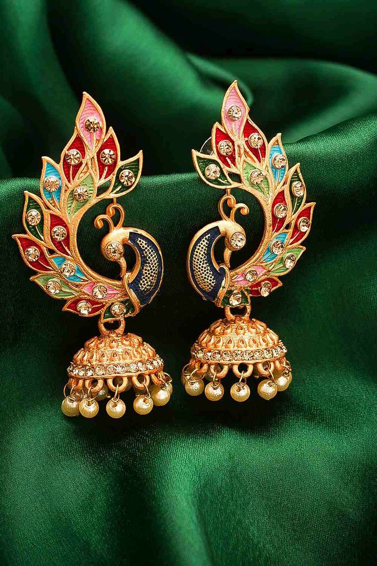 Product Features:   Color: Gold and Multi Color Material: Alloy Product Weight: 75 Gram Occasion: Party Wear Disclaimer: There will be slight difference in digital to actual image Luxury Multicolor Festive Jhumkas, Luxury Multicolor Jhumkas For Celebration, Peacock Design Jhumkas For Party And Festivals, Festival Peacock Design Jhumkas For Parties, Festive Multicolor Peacock Design Jhumkas, Party Peacock Design Jhumkas For Festivals, Festive Multicolor Peacock Jhumkas, Peacock Design Chandbali Jhumkas For Party, Multicolor Peacock Design Jhumkas For Festivals