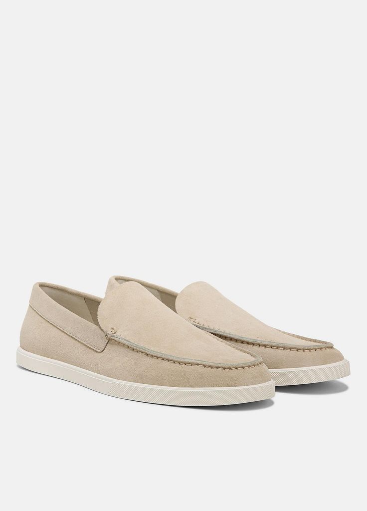 Sonoma Suede Loafer in Loafers & Lace-Ups | Vince Casual Suede Slip-ons With Leather Sole, Beige Suede Slip-ons With Suede Lining, Everyday Suede Slip-ons With Textured Sole, Casual Beige Plain Toe Loafers, Casual Suede Slip-ons With Textured Sole, Casual Suede Slip-on Loafers, Spring Suede Loafers With Contrast Sole, Slip-on Suede Loafers For Summer, Casual Slip-on Suede Loafers