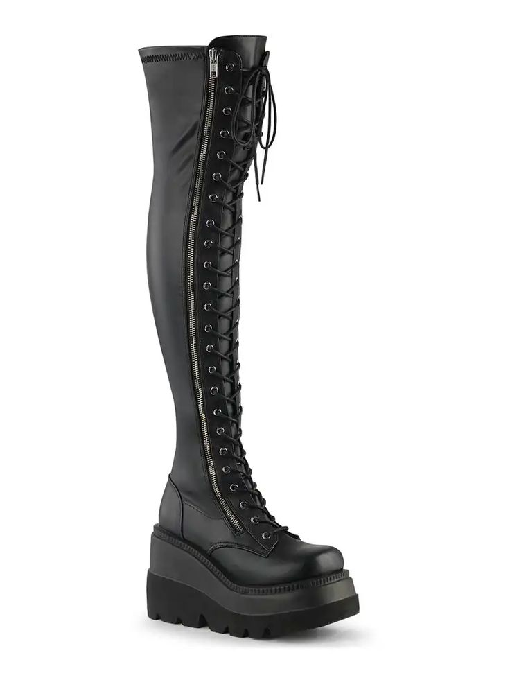 shaker-374 womens platform boot Alternative Style Platform Knee-high Boots With Round Toe, Alternative Style Knee-high Platform Boots With Round Toe, Alternative Style Platform Knee-high Boots, Edgy Knee-high Platform Heeled Boots, Gothic Knee-high Platform Boots With Round Toe, Edgy Fitted Platform Knee-high Boots, Alternative Style Knee-high Platform Boots, Edgy Platform Knee-high Boots, Gothic Platform Knee-high Boots