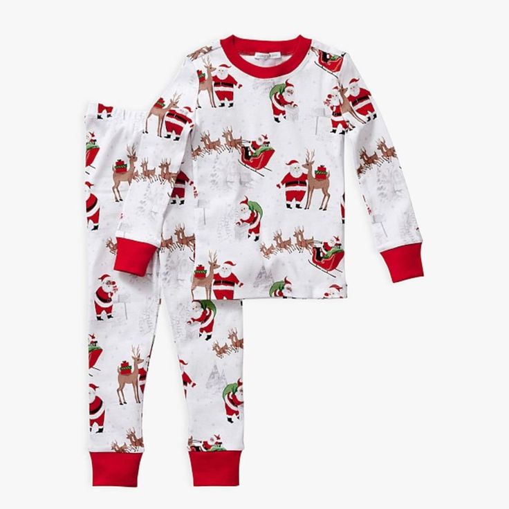 The jolliest sleepwear this side of the North Pole, these cozy pajamas celebrate Santa, his reindeer and his sleigh full of gifts. Crafted of super-soft flannel, they're just right for keeping the family cozy while waiting for his arrival. DETAILS THAT MATTER Heritage Santa Organic Baby Pajama One-piece features rib collar and cuffs. Zipper and snap closures make it easy to put on and take off. Made of 100% yarn-dyed organic cotton knit. Yarn-dyed fiber has incredibly rich color that holds its v Baby Christmas Pajamas, Santa Pajamas, Cotton Pajama Set, Santa Pictures, Kids Pottery, Different Skin Tones, Cozy Pajamas, Black Santa, The North Pole