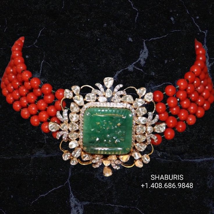 Coral mala bead jewelry gemstone jewelry polki diamond emerald necklace pure silver jewelry south indian gold jewelry sets -SHABURIS Coral Beads Jewellery, Coral Mala, Diamond Emerald Necklace, Diamond Ornaments, Silver Market, Coral Jewellery, Coral Jewelry Set, Gold Haram, Indian Gold Jewelry