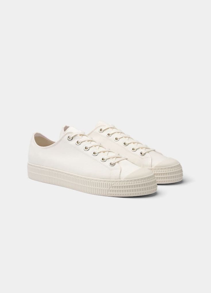 Off-White Sneaker in Canvas | SUITSUPPLY US Beige Sneakers With Gum Sole For Everyday, Beige Sneakers With Gum Sole, Beige Everyday Sneakers With Gum Sole, White Canvas Shoes With Rubber Sole For Everyday, Cotton Sneakers For Everyday Spring Wear, Everyday Cotton Sneakers For Spring, Everyday Beige Sneakers, Cotton Everyday Sneakers For Spring, Beige Canvas High-top Sneakers With Vulcanized Sole