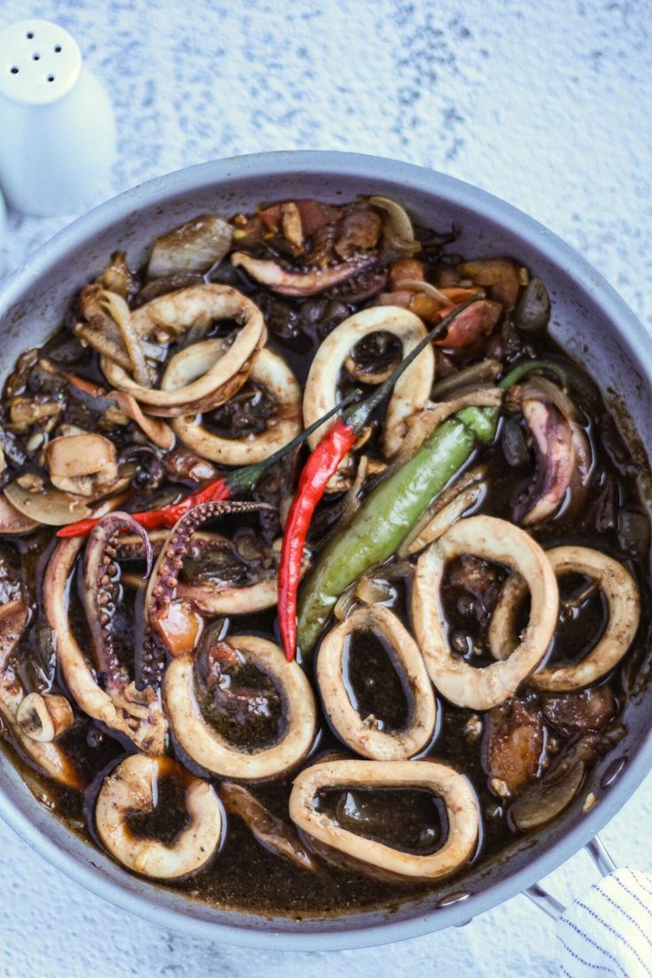 the food is prepared and ready to be eaten in the pot on the stove top