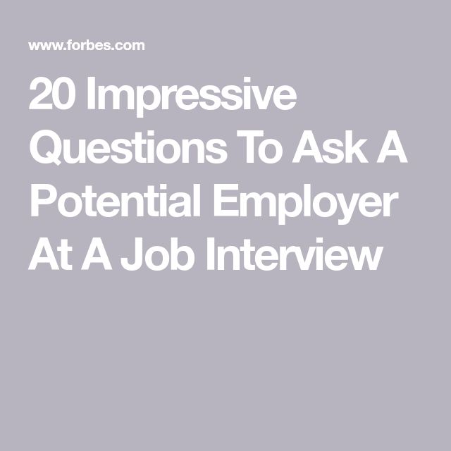 the words 20 impressive questions to ask a potential employee at a job interview