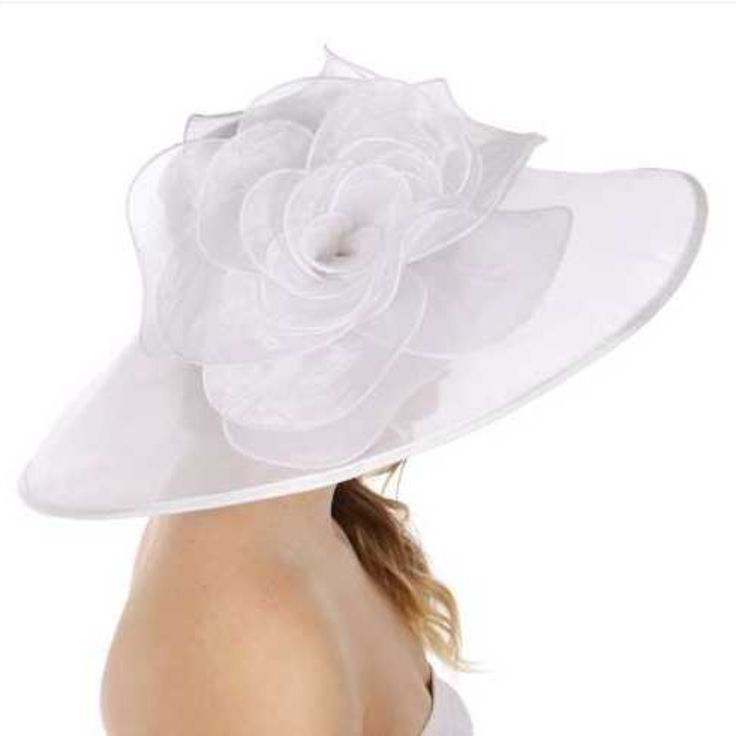 Flower Dress Hat White Brim : 7 Inches, Crown Height : 3.5 Inches, Crown Diameter: 7 Inches 100% Polyester 4oz White Floral Shaped Sun Hat For Summer, White Flower Shaped Sun Hat For Summer, White Flower-shaped Sun Hat For Summer, Floral Sun Hat For Spring Garden Party, White Flower Hat For Royal Ascot, Fitted Flower Hat For Garden Party, Fitted White Flower Hats, White Fitted Flower Hats, Fitted Sun Hat For Spring Weddings