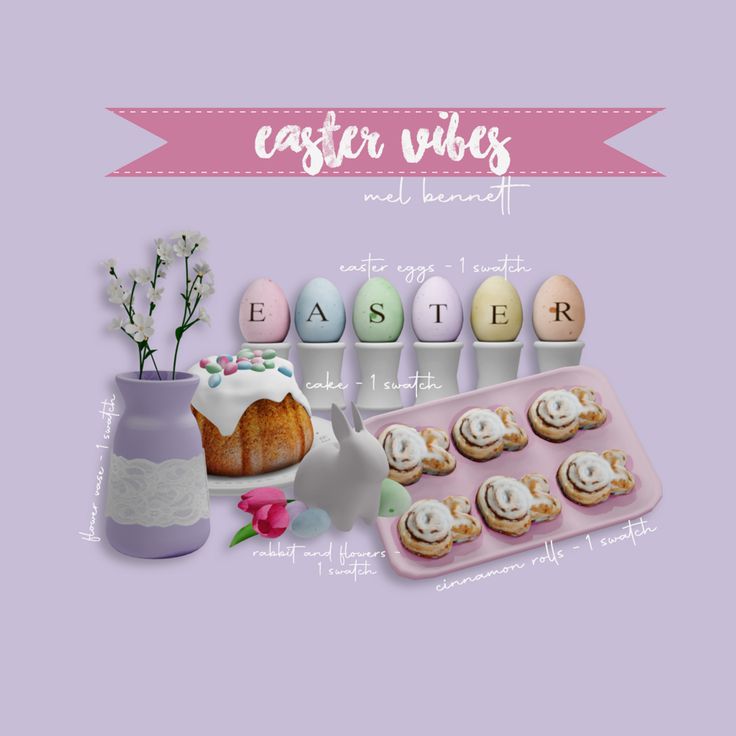 an easter egg hunt with pastel colors and cookies