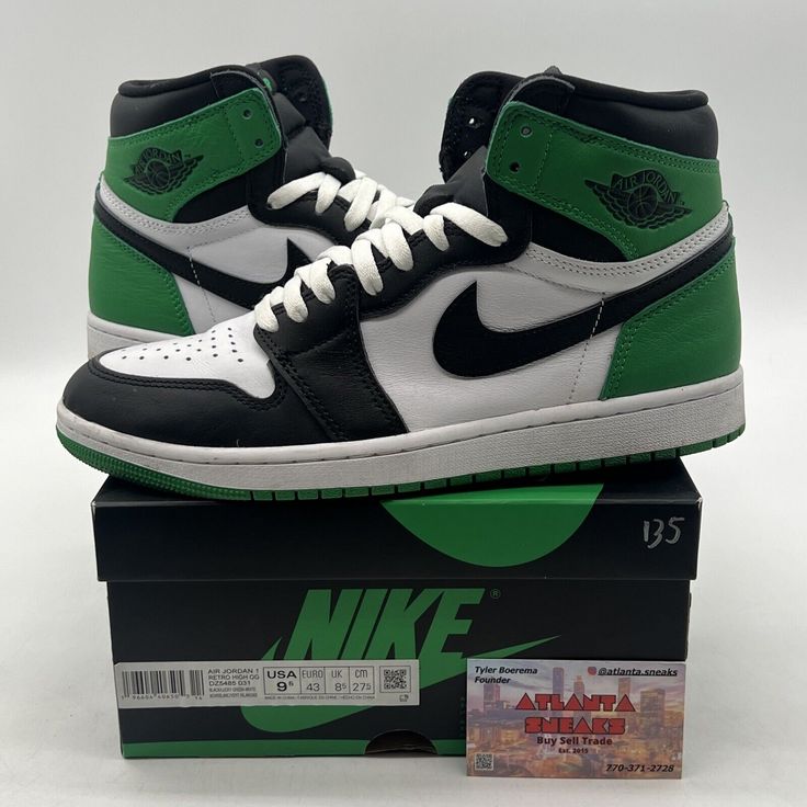 Elevate your sneaker game with these stylish and high-quality Air Jordan 1 Retro High Green sneakers. These shoes feature a high top shoe shaft style and a green colorway that is perfect for any casual or athletic outfit. The shoes are made with premium leather and have a stylish design that is sure to turn heads. With a US shoe size of 9.5, these sneakers are perfect for men who want to make a statement with their footwear. The Air Jordan 1 model is a classic and highly sought-after sneaker, and this green colorway adds a unique touch to the design. These shoes are part of the Air Jordan product line and have a style code of DZ5485-031. Add these sneakers to your collection today! Green Leather Lace-up High-top Sneakers, Green Basketball Shoes With Boost Midsole For Streetwear, Green Basketball Shoes With Rubber Sole For Streetwear, Green Basketball Shoes For Streetwear, Casual High-top Synthetic Jordan Shoes, Casual Jordan Shoes With Gum Sole For Streetwear, Casual Green Basketball Shoes With Gum Sole, Sporty Green Basketball Shoes For Streetwear, Green Sporty Basketball Shoes For Streetwear