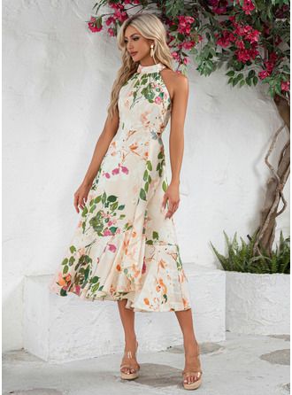 JJ's House No Ruffle Floral Print Chiffon Satin Asymmetrical Midi Halter High Neck Spring Summer A-line Yes Pearl Pink S Height:5.7ft(174cm) Bust:33.5in(85cm) Waist:26in(66cm) Hips:36in(91cm) Dress. #JJ's House #No #Ruffle #FloralPrint #Chiffon #Satin #Asymmetrical #Midi #Halter #HighNeck #Spring #Summer #Aline #Yes #PearlPink #S #Dress Nantucket Wedding Guest Attire, Wedding Cocktail Dress Guest, Summer Cocktail Dress Classy, Celebrant Outfit, Beach Cocktail Attire, Garden Party Attire Women, Tea Party Dresses For Women, Flowy Cocktail Dress, Summer Cocktail Attire