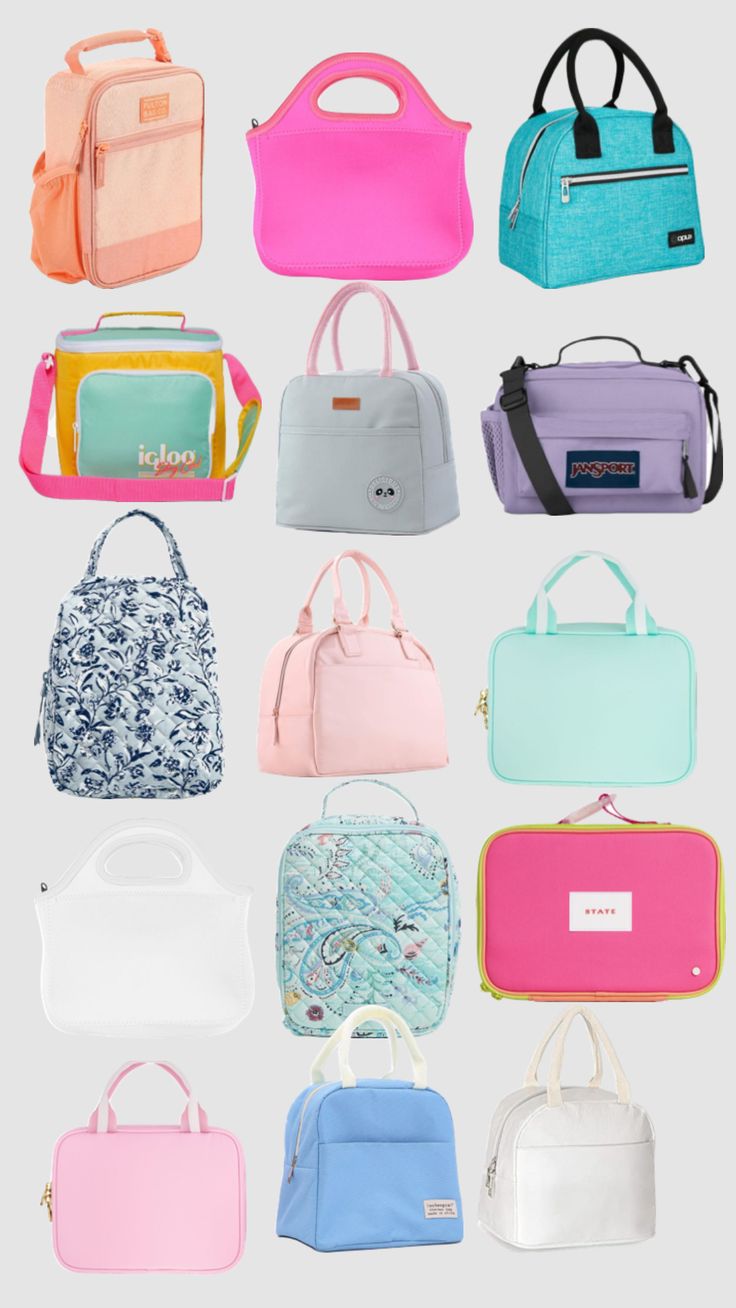 Lunch bags!💗#inspo #school School Shuffles, Preppy Lunch, Homemade School Lunches, Kids Lunch Box Meals, Preppy School Supplies, Easy School Lunches, School Lunch Recipes, School Lunch Bag, Preppy Bags