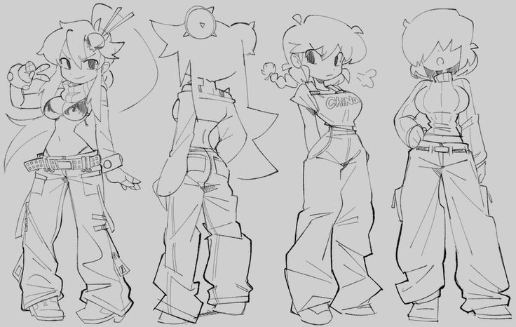 some sketches of the characters from sonic and tails