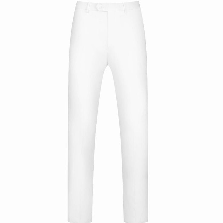 Simple trousers are made from soft fabric for all-day comfort. Solid color pants easily match your clothes. The dress pants will be paired with T-shirts, polo shirts, dress shirts, sweaters, and sweatshirts for any business look. Solid color dress pants are perfect for everyday wear, you can wear these pants all day from work to after work. White Fitted Chinos For Work, Fitted White Chinos For Work, White Slim Fit Dress Pants With Pockets, White Slim Fit Dress Pants, White Flat Front Bottoms For Business Casual, Classic White Stretch Dress Pants, White Slim Fit Dress Pants For Business Casual, White Fitted Straight Leg Work Pants, Classic White Flat Front Pants