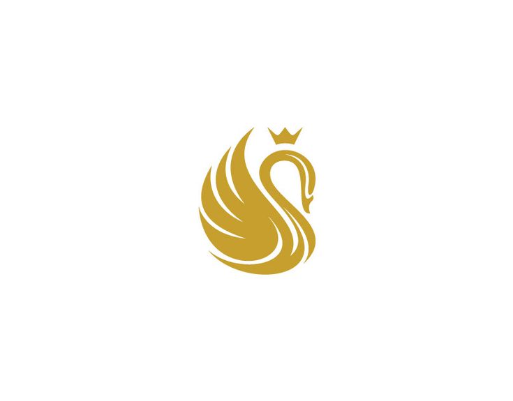 a golden swan with a crown on it's head is shown in this logo